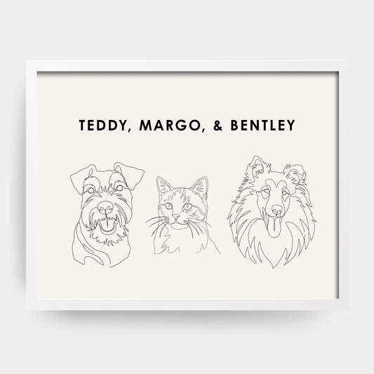 Line Art 3 Pet Portrait