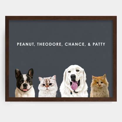 Modern 4 Pet Portrait