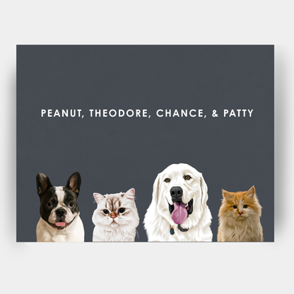 Modern 4 Pet Portrait