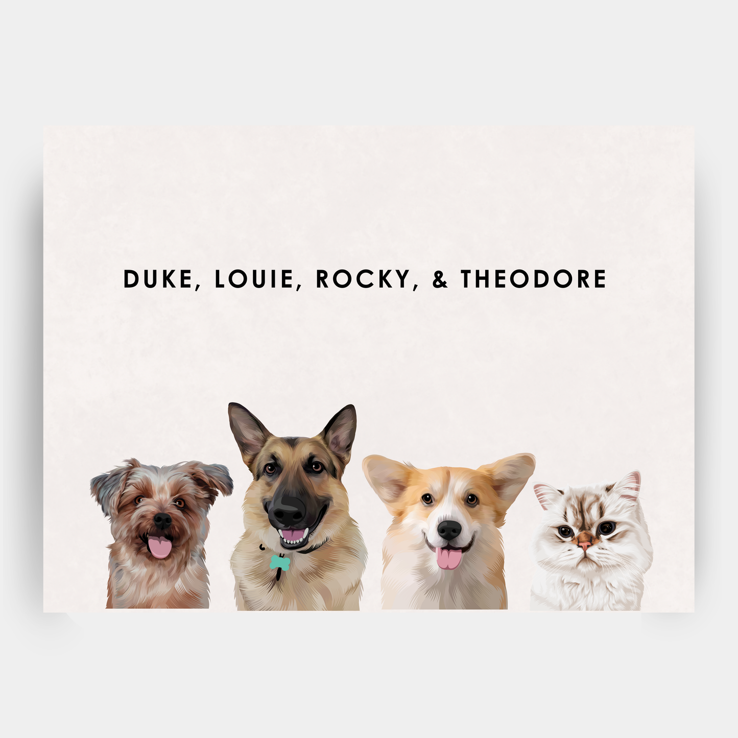 Modern 4 Pet Portrait