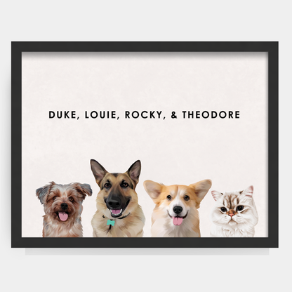 Modern 4 Pet Portrait
