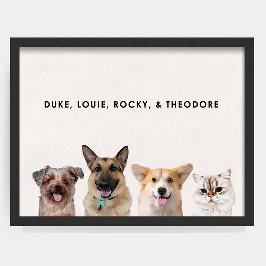 Modern 4 Pet Portrait