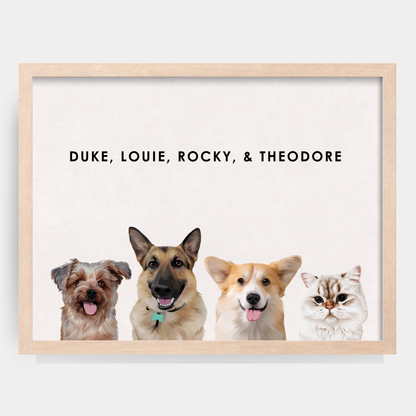 Modern 4 Pet Portrait