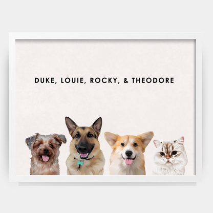 Modern 4 Pet Portrait