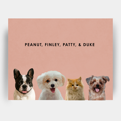 Modern 4 Pet Portrait