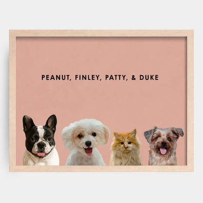 Modern 4 Pet Portrait