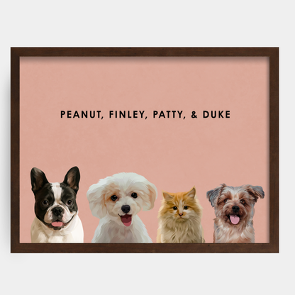 Modern 4 Pet Portrait