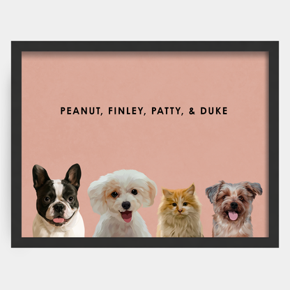 Modern 4 Pet Portrait