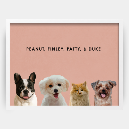 Modern 4 Pet Portrait