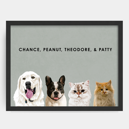 Modern 4 Pet Portrait