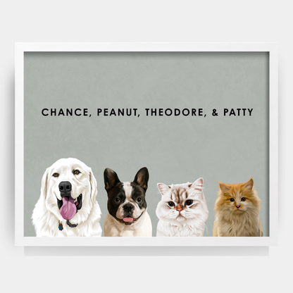 Modern 4 Pet Portrait