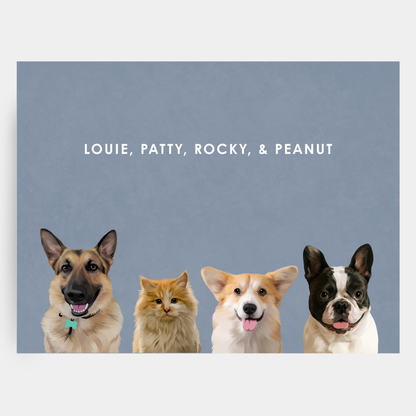 Modern 4 Pet Portrait