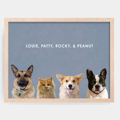 Modern 4 Pet Portrait