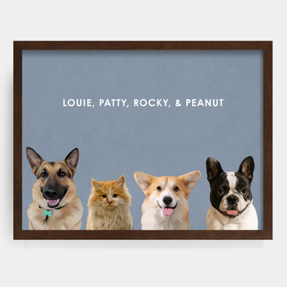 Modern 4 Pet Portrait