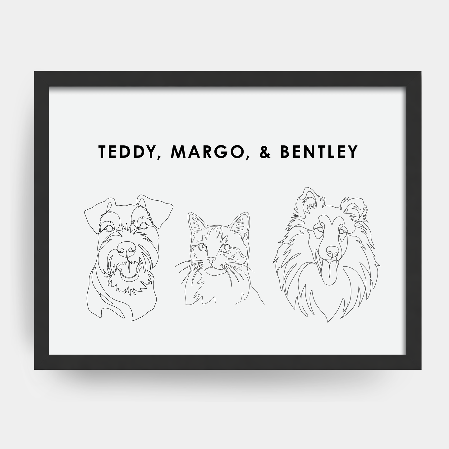Personalized Line Art Pet Portraits