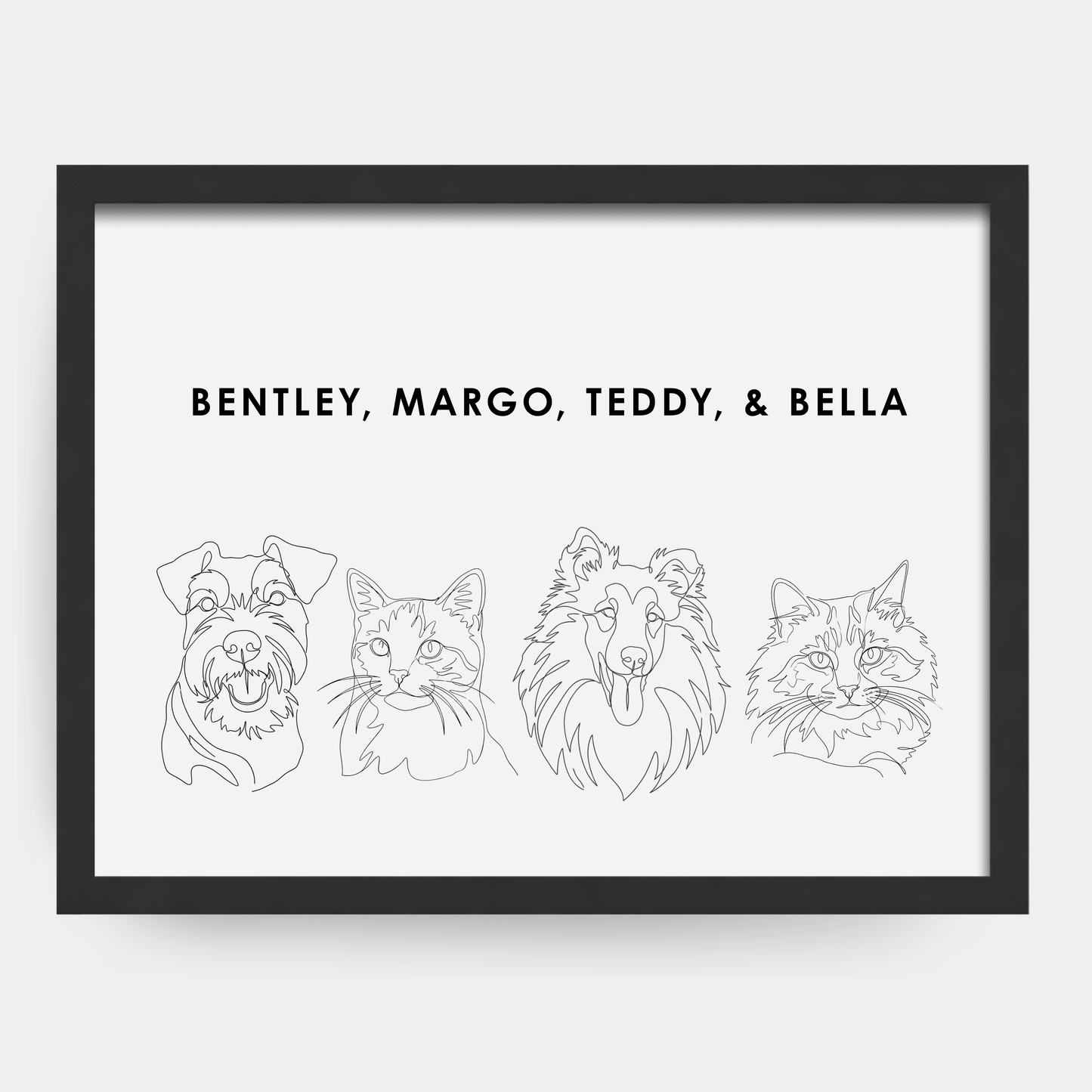 Personalized Line Art Pet Portraits