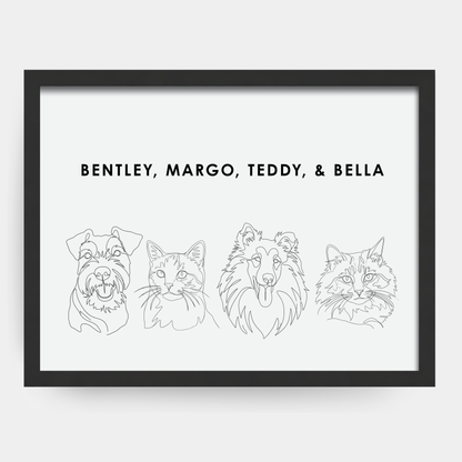 Personalized Line Art Pet Portraits