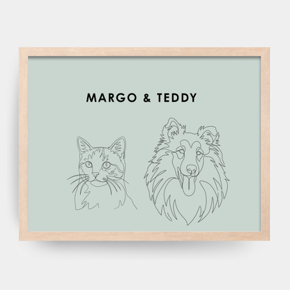 Line Art 2 Pet Portrait