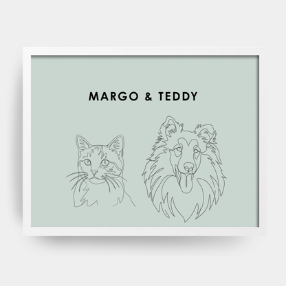Line Art 2 Pet Portrait