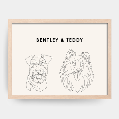 Line Art 2 Pet Portrait