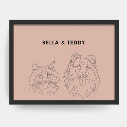 Line Art 2 Pet Portrait