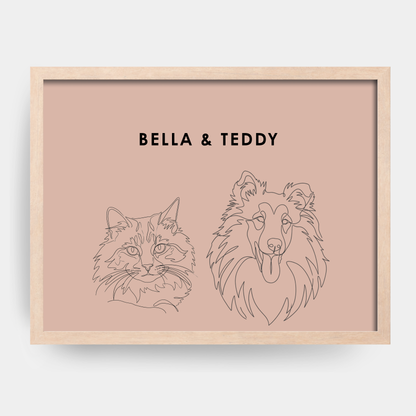 Line Art 2 Pet Portrait