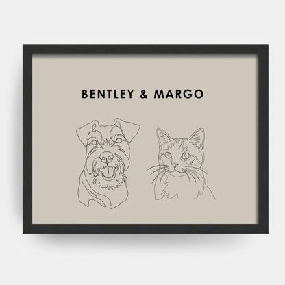 Line Art 2 Pet Portrait