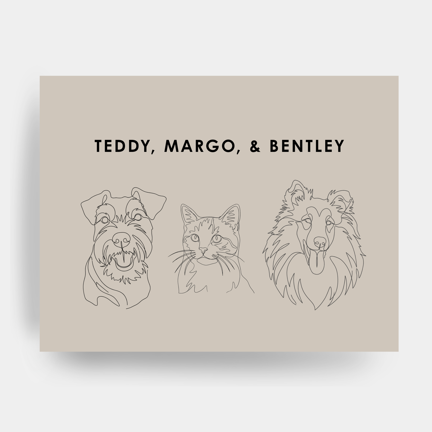 Line Art 3 Pet Portrait