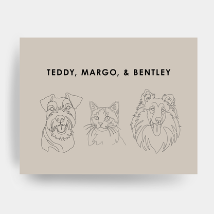 Line Art 3 Pet Portrait