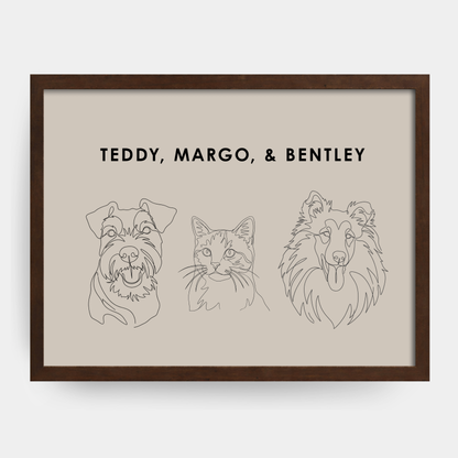 Line Art 3 Pet Portrait