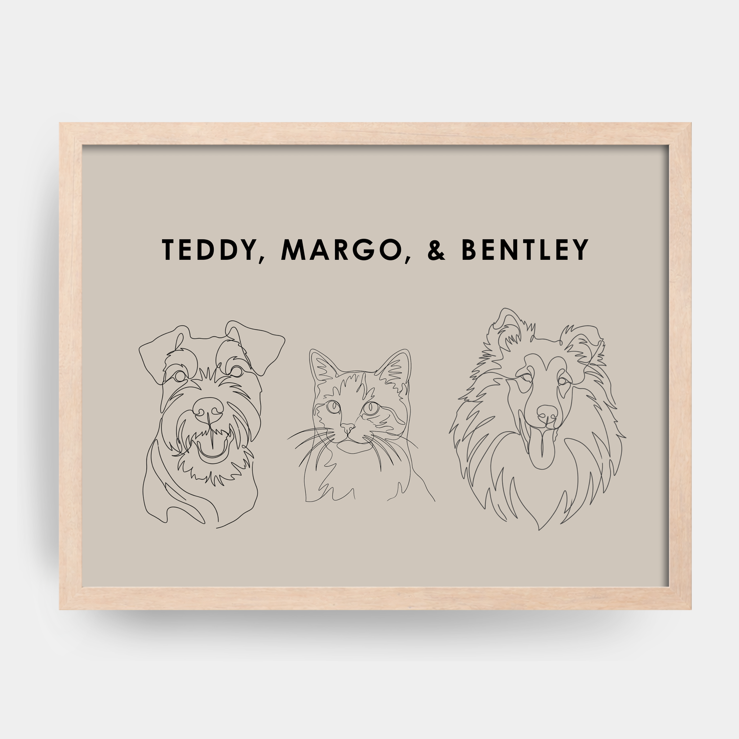 Line Art 3 Pet Portrait