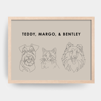 Line Art 3 Pet Portrait