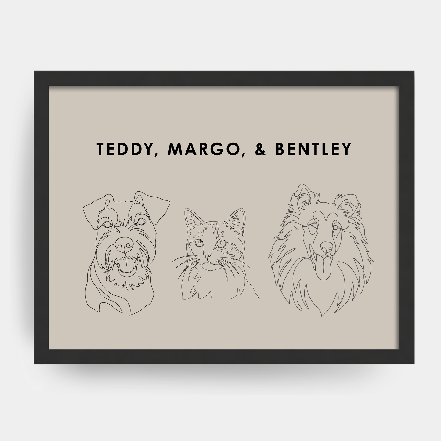 Line Art 3 Pet Portrait