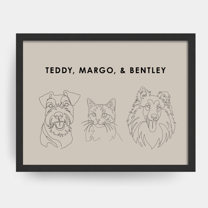 Line Art 3 Pet Portrait