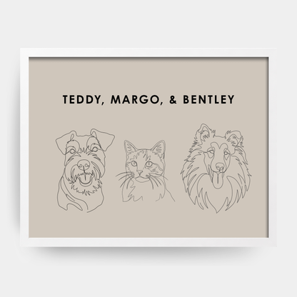 Line Art 3 Pet Portrait