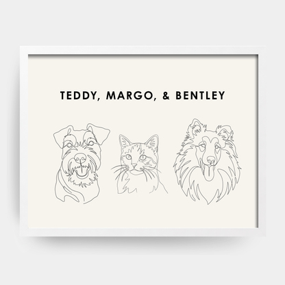 Line Art 3 Pet Portrait