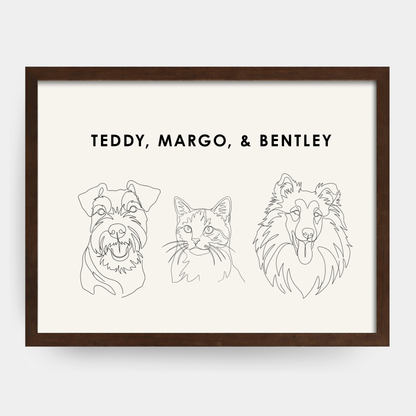 Line Art 3 Pet Portrait