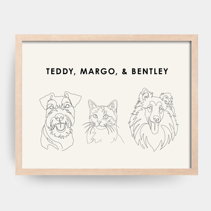 Line Art 3 Pet Portrait