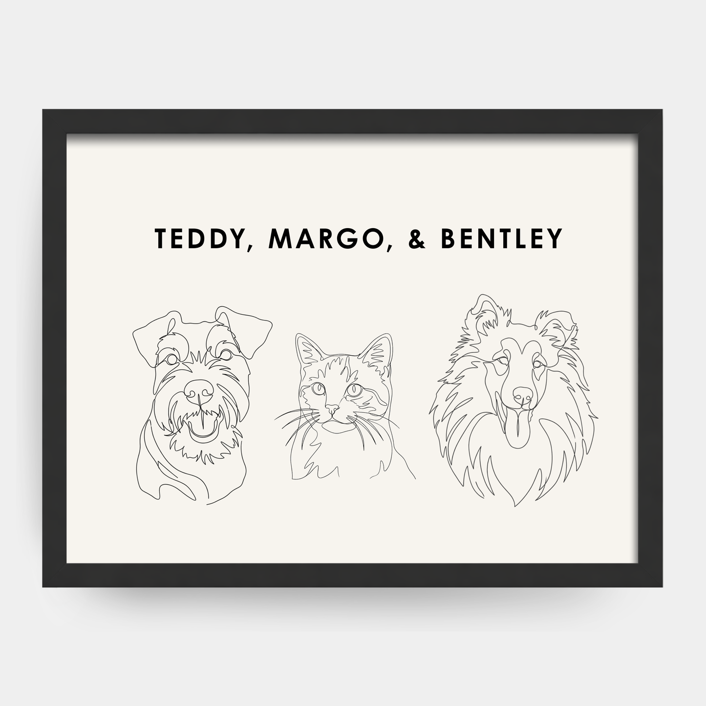 Line Art 3 Pet Portrait