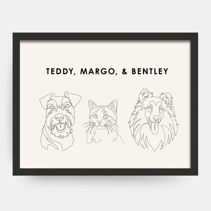 Line Art 3 Pet Portrait