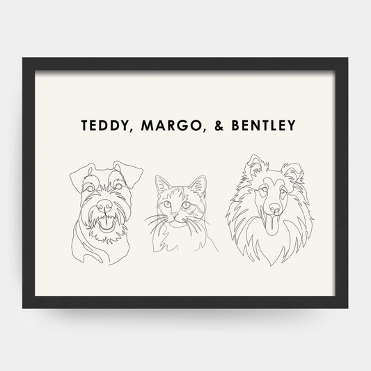 Line Art 3 Pet Portrait