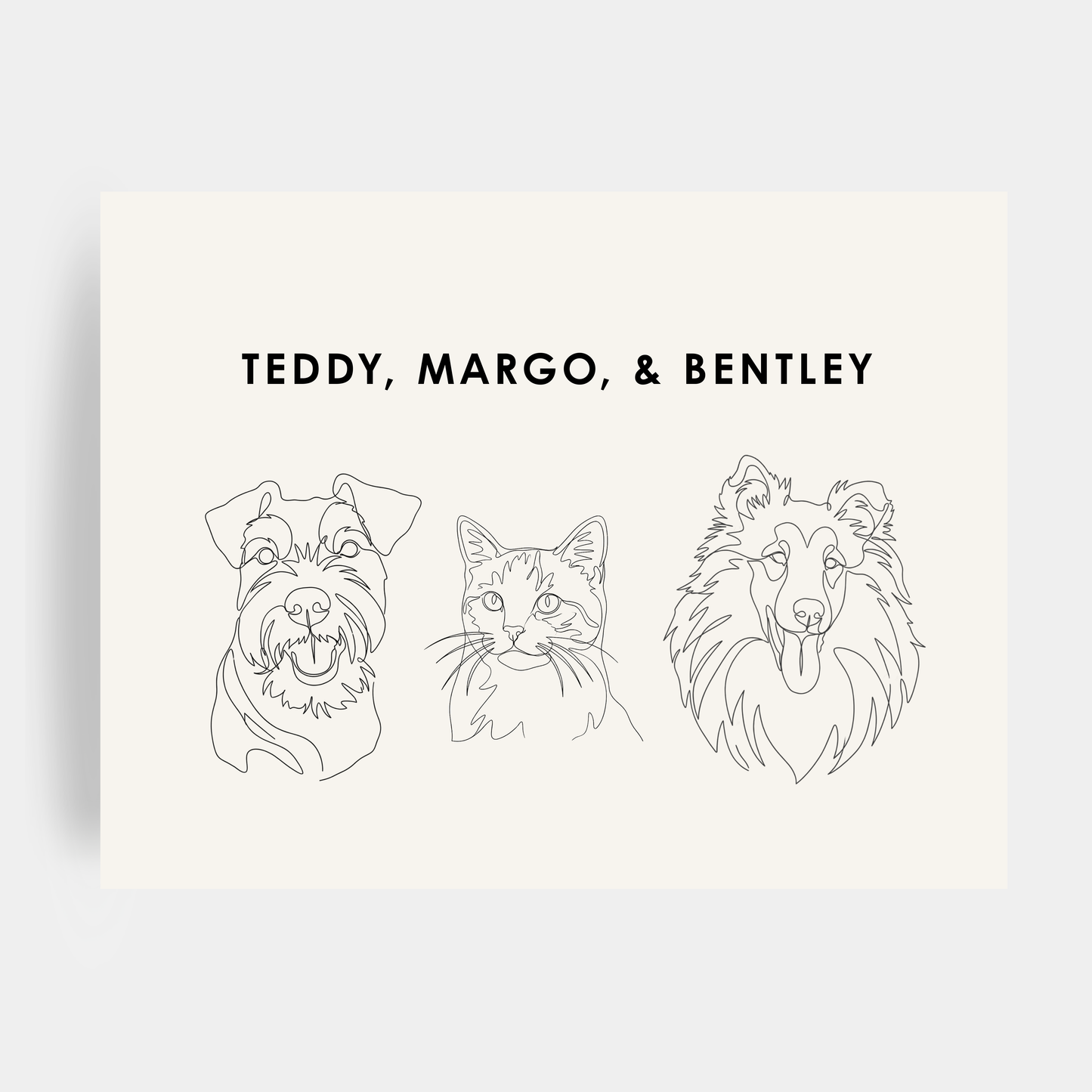 Line Art 3 Pet Portrait