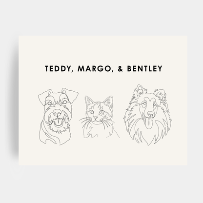 Line Art 3 Pet Portrait