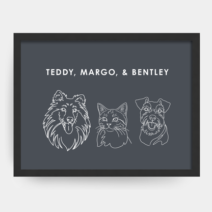 Line Art 3 Pet Portrait