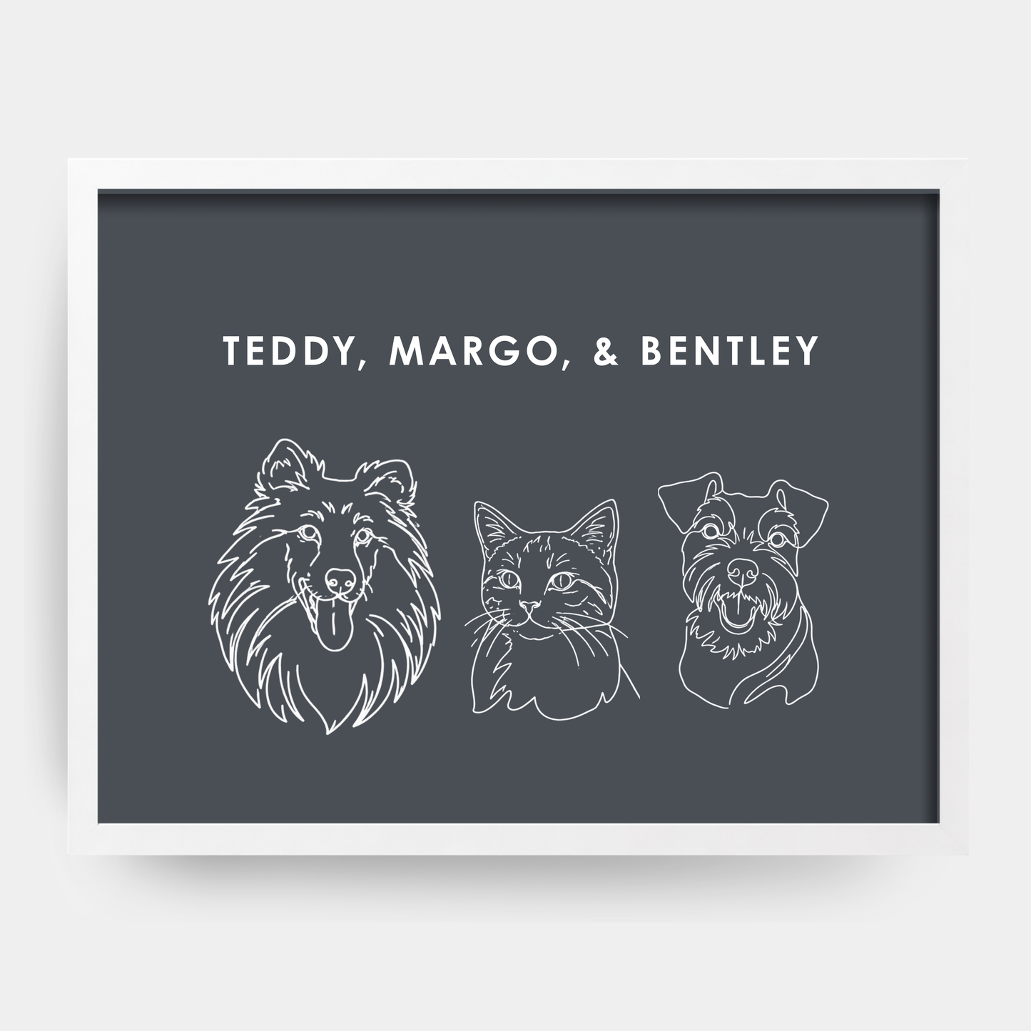 Line Art 3 Pet Portrait