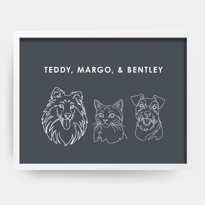 Line Art 3 Pet Portrait