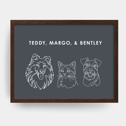 Line Art 3 Pet Portrait