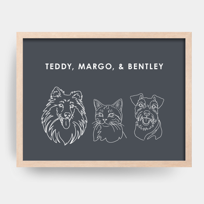Line Art 3 Pet Portrait