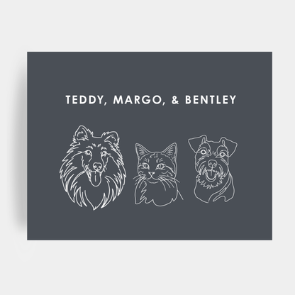 Line Art 3 Pet Portrait