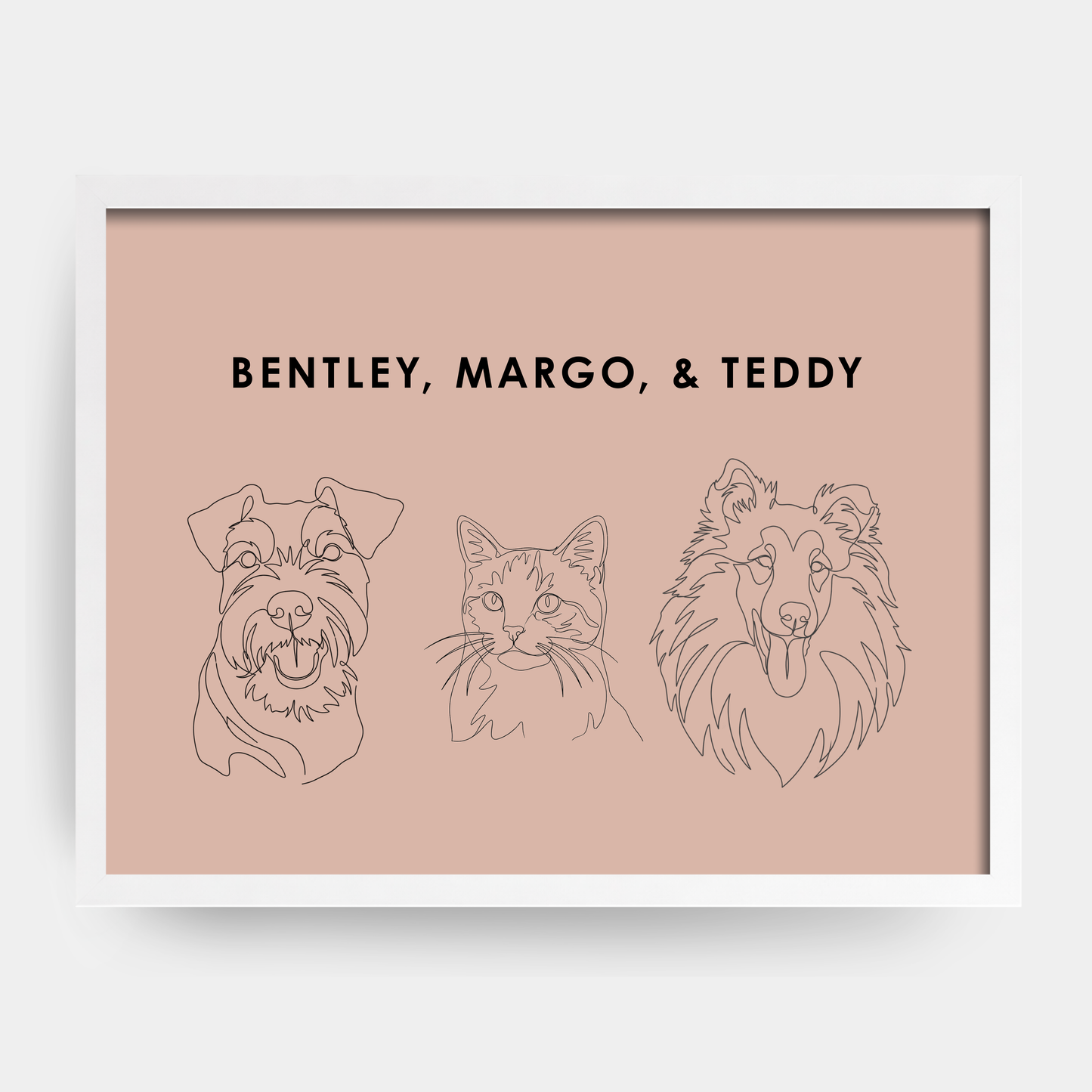 Line Art 3 Pet Portrait